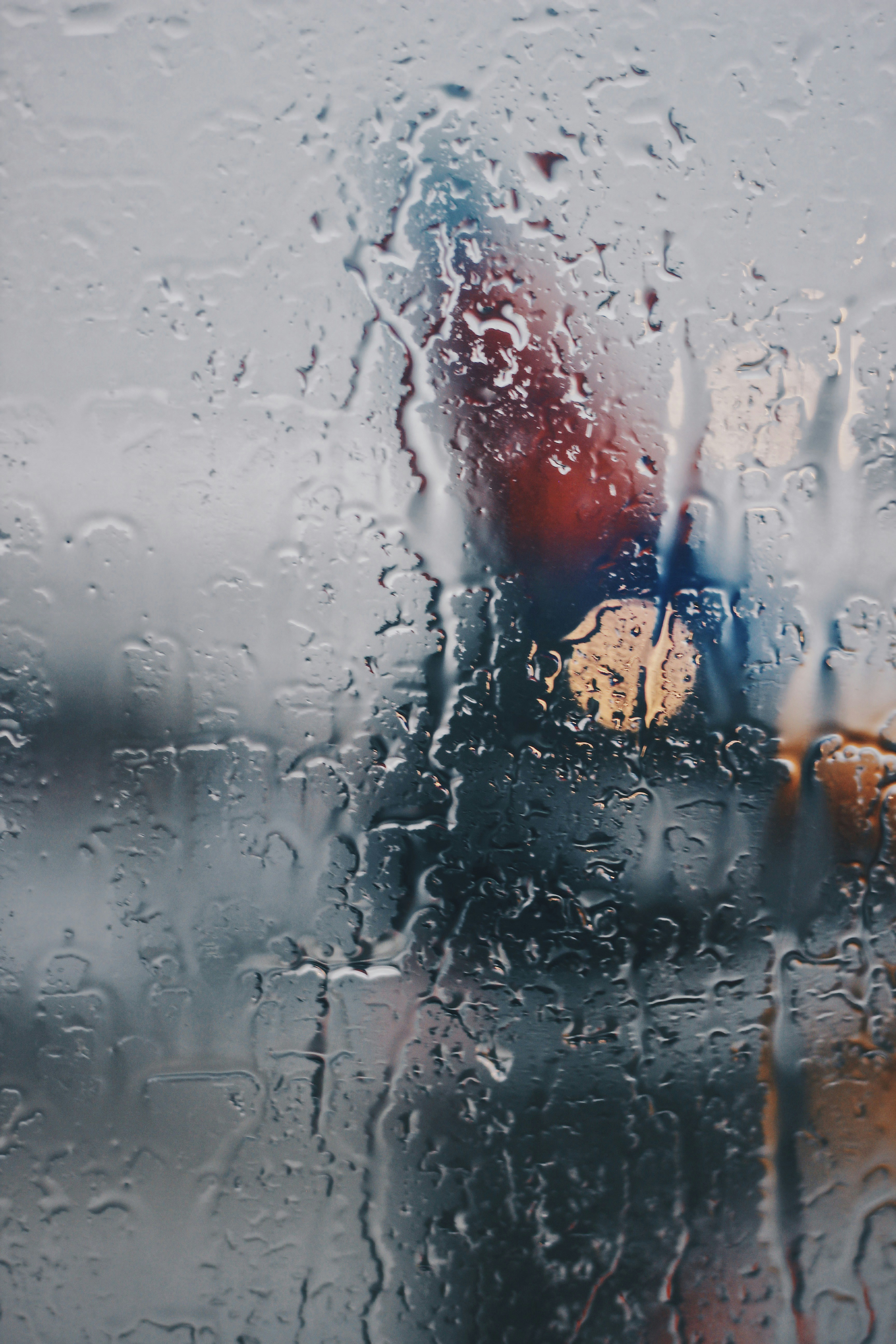 Raindrops on Glass Window