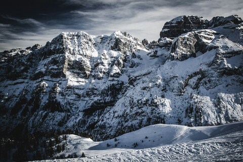 Snow-Covered Mountain Range