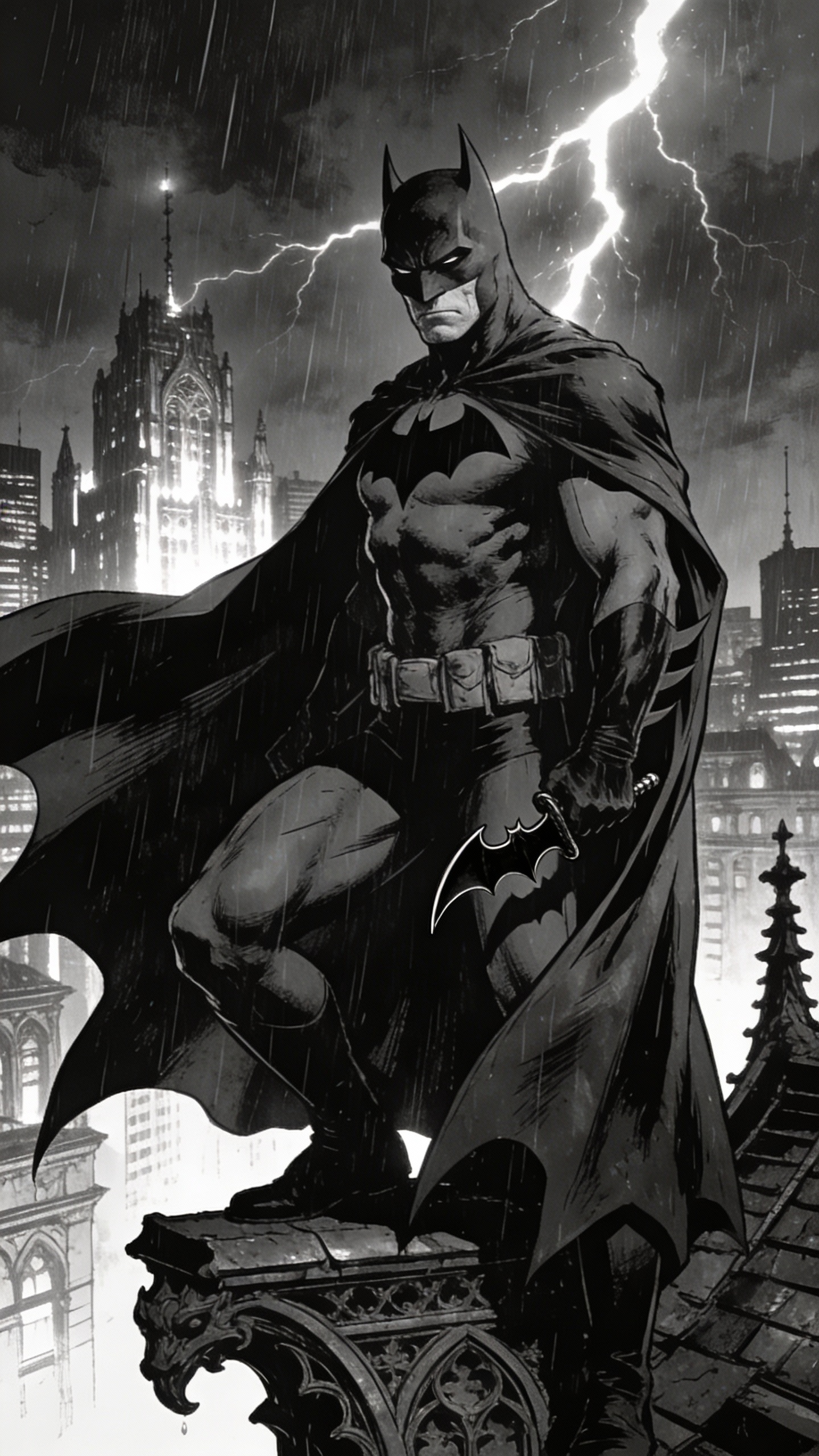 Batman on Gotham Rooftop