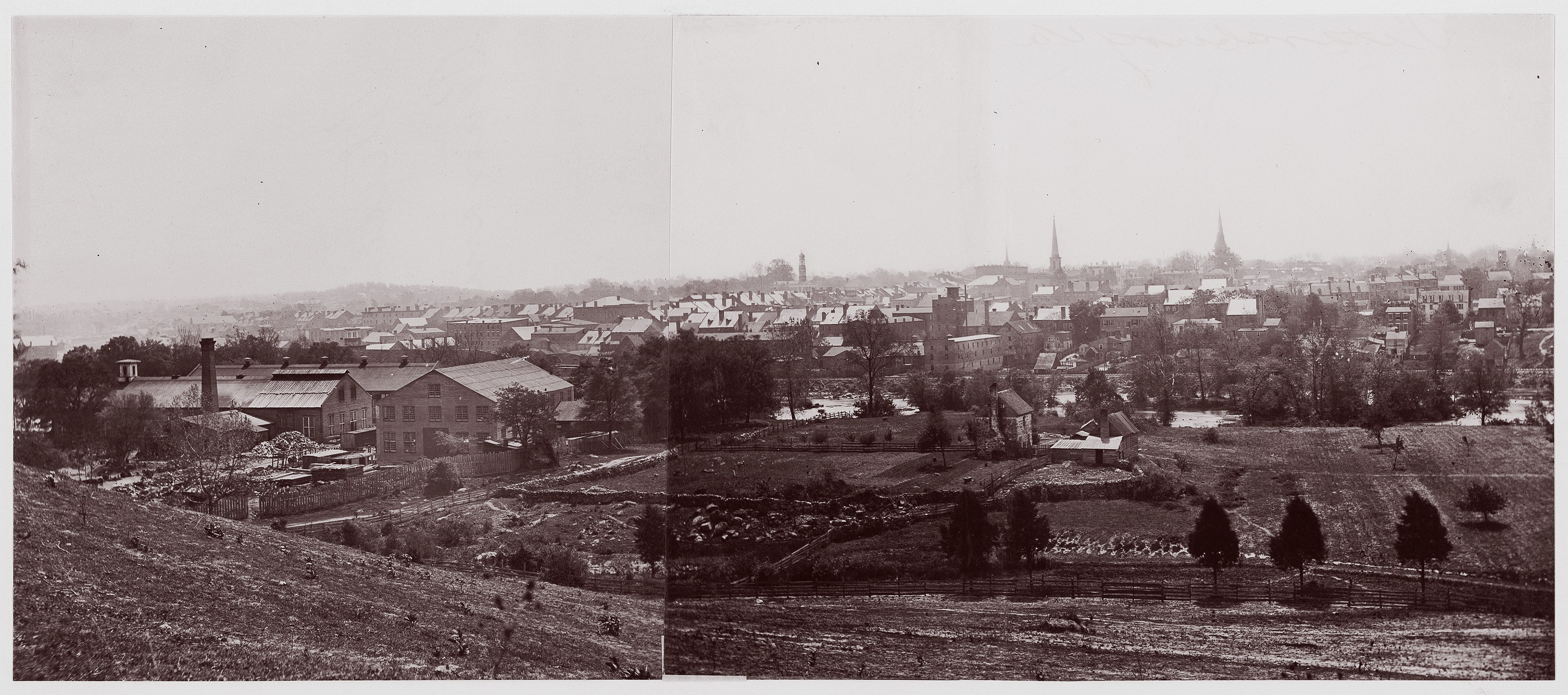 Vintage Town View From Hillside