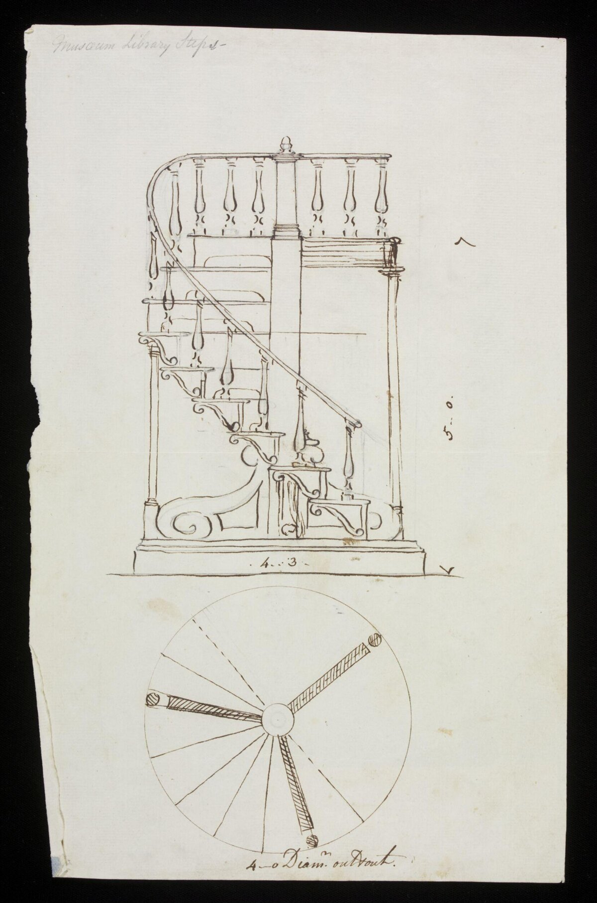 Sketch of Museum Library Stairs