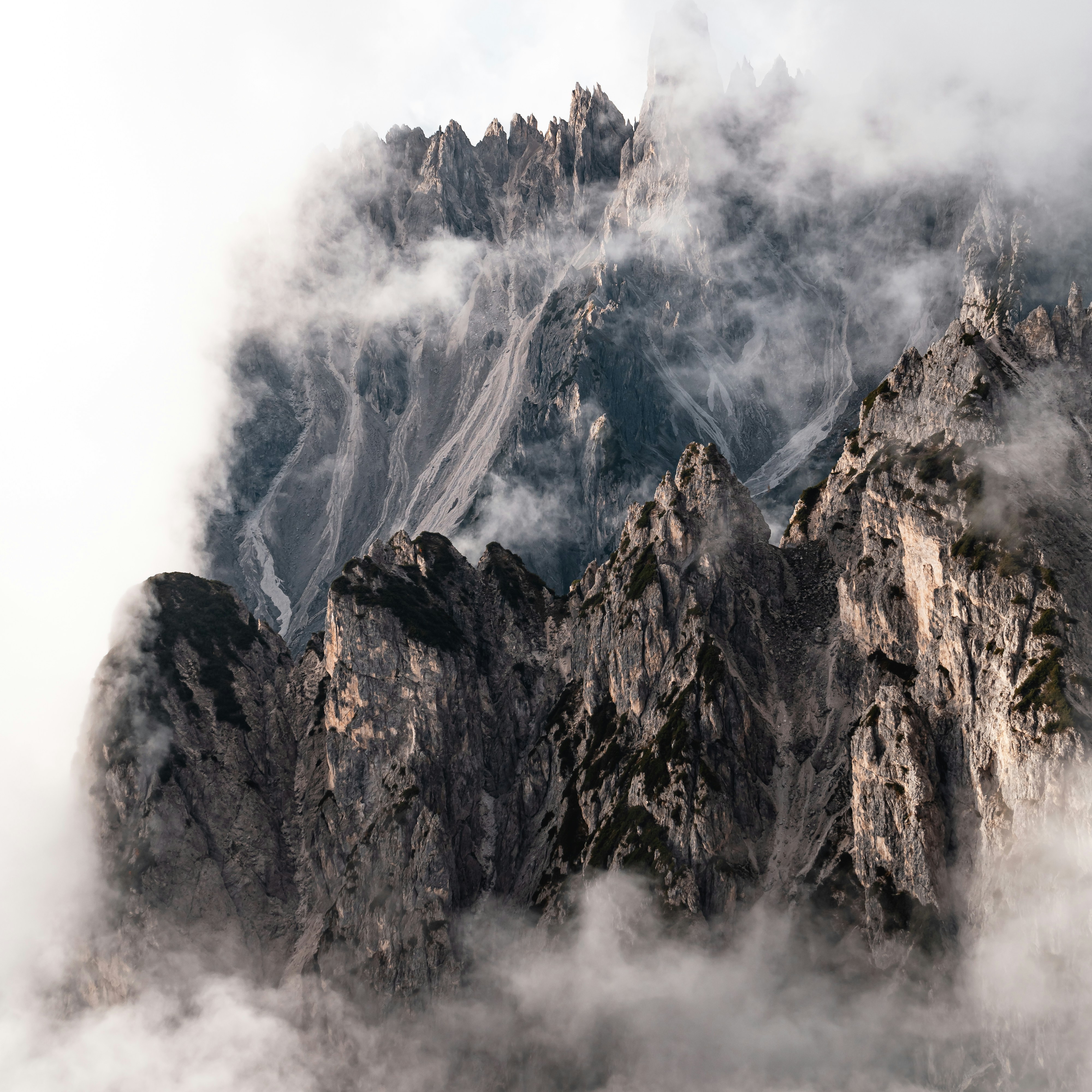 Rocky Mountain Peaks Shrouded in Mist