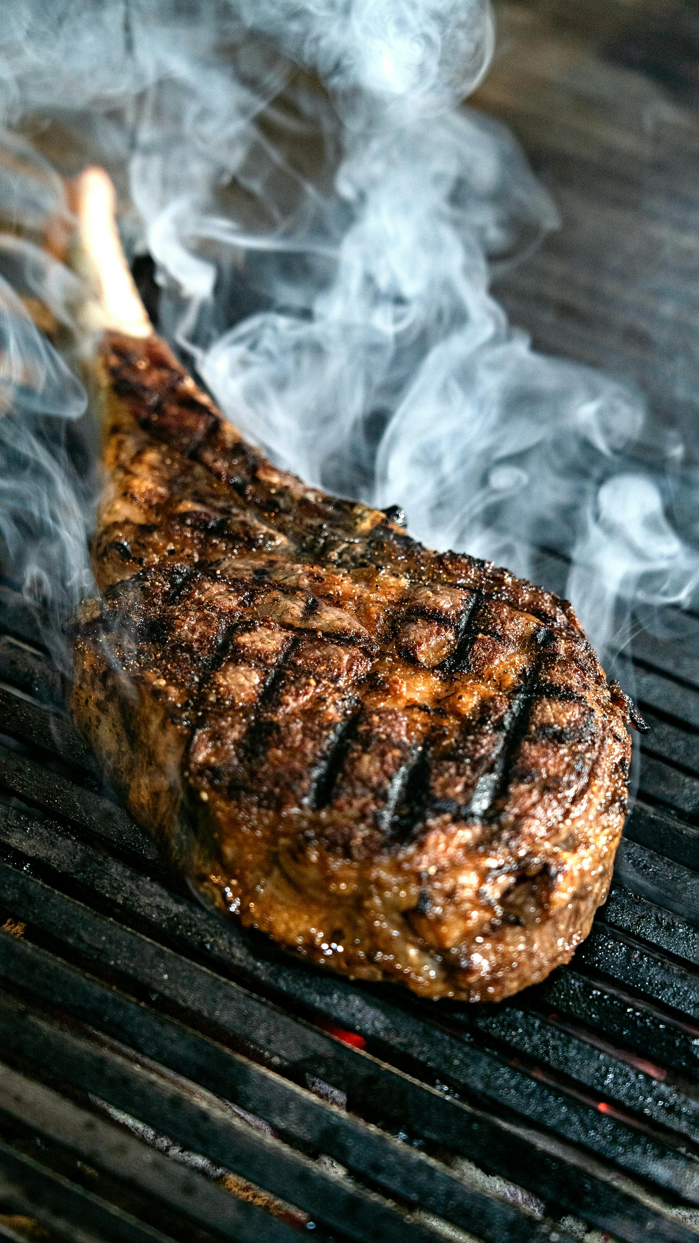 Grilled Tomahawk Steak on Grill