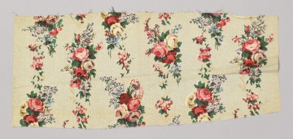 Vintage Rose Print Fabric Swatch
