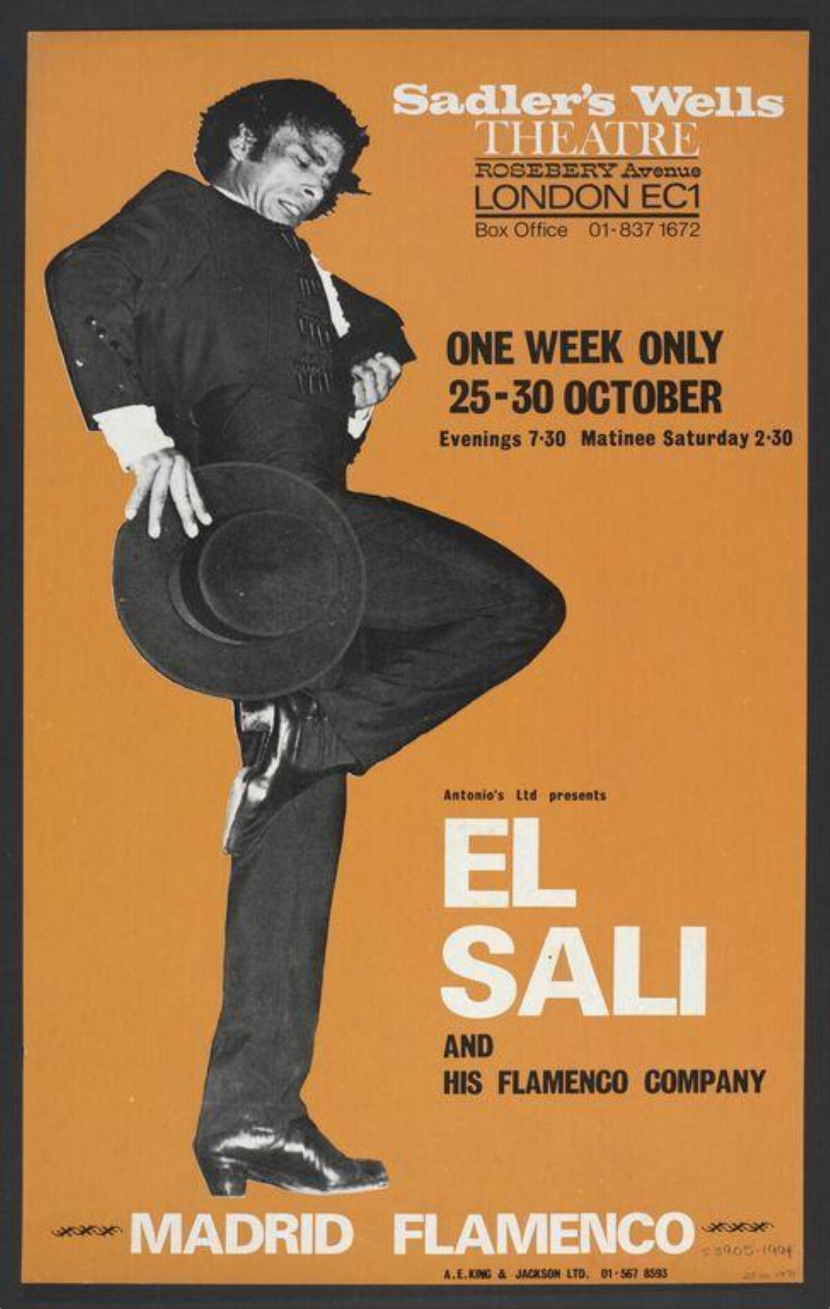 El Sali Madrid Flamenco Performance Poster