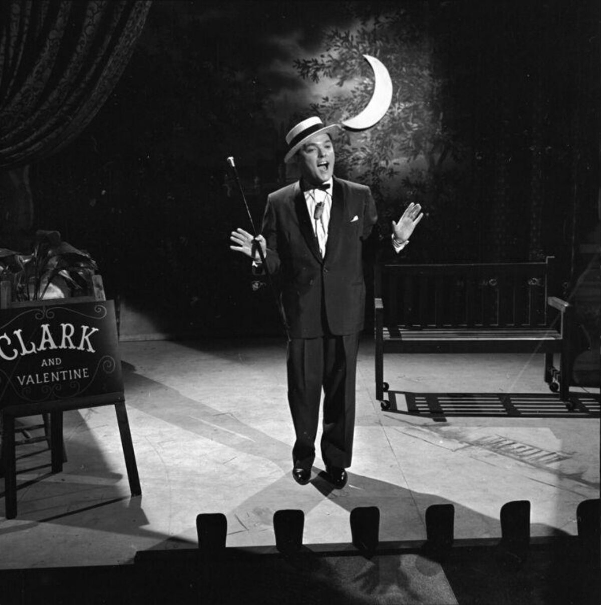 Vintage Male Performer on Theater Stage