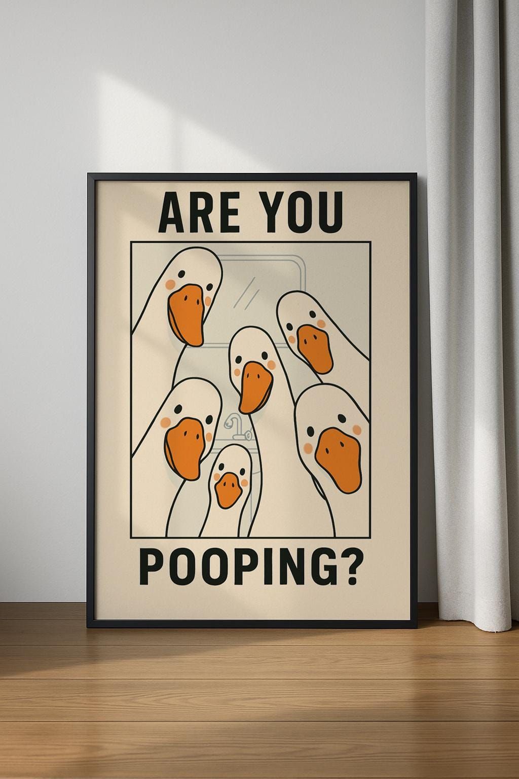 Funny Bathroom Duck Poster