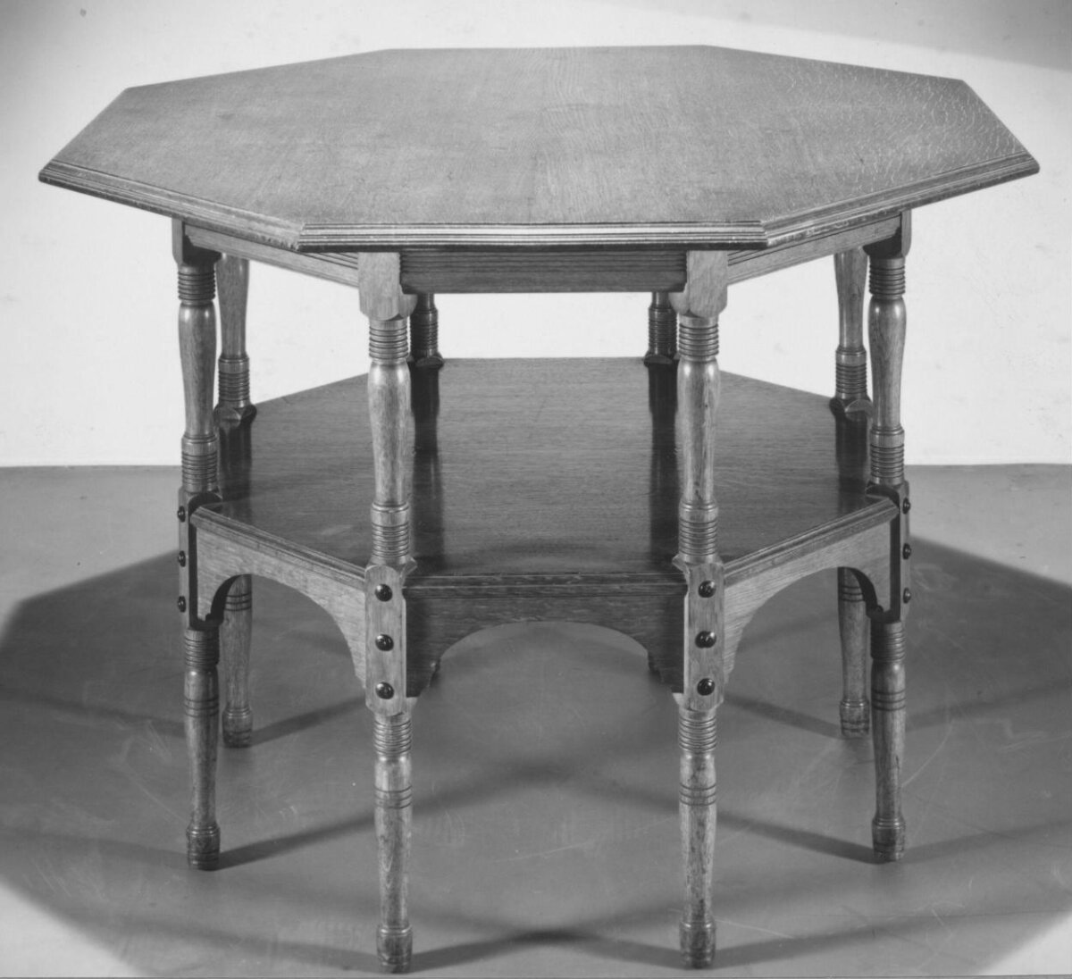 Two-Tier Octagonal Wooden Table