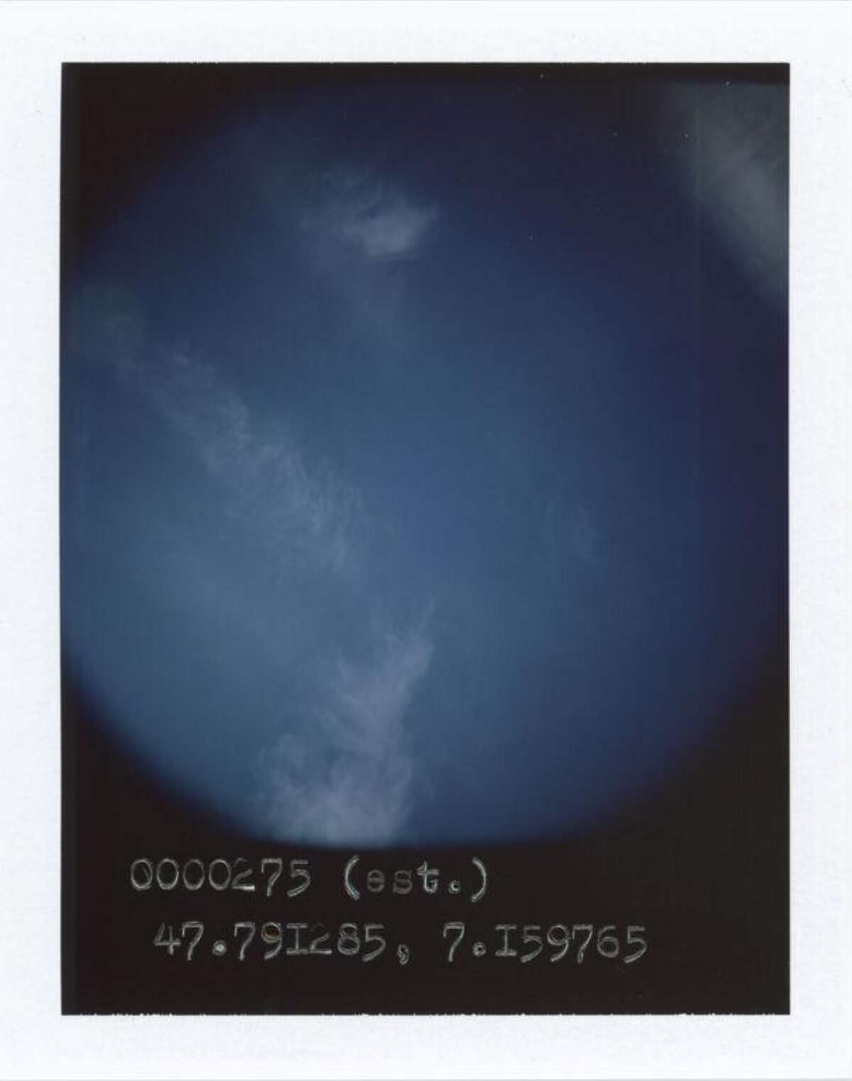 Blue Sky with Coordinate Text