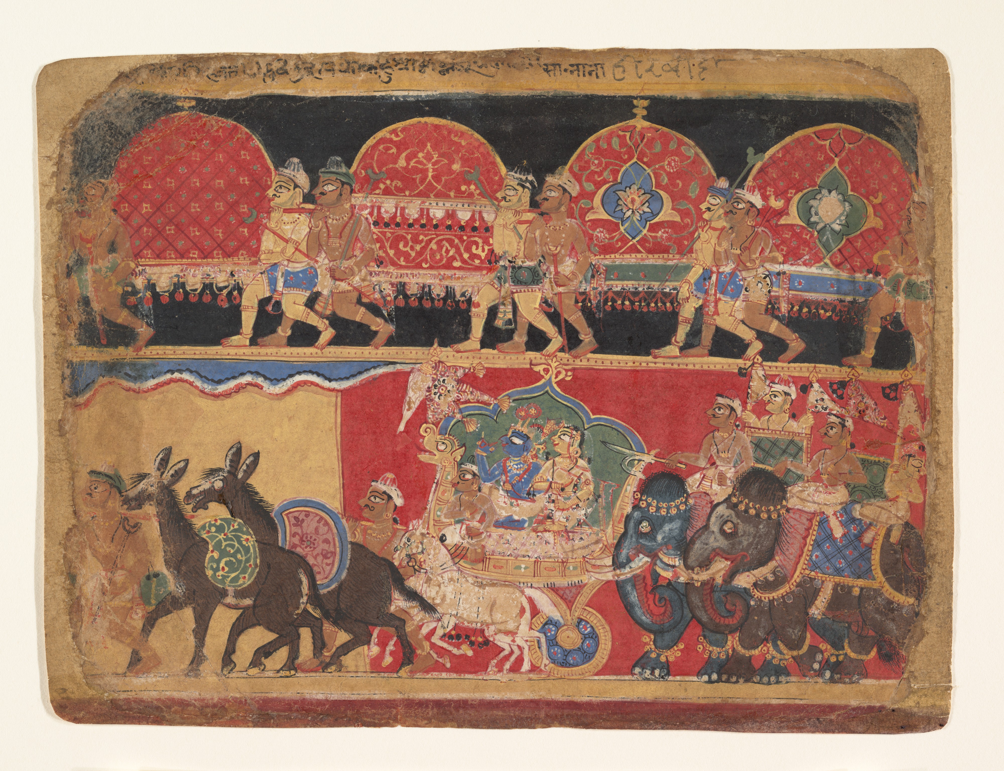 Ancient Indian Procession Miniature Painting