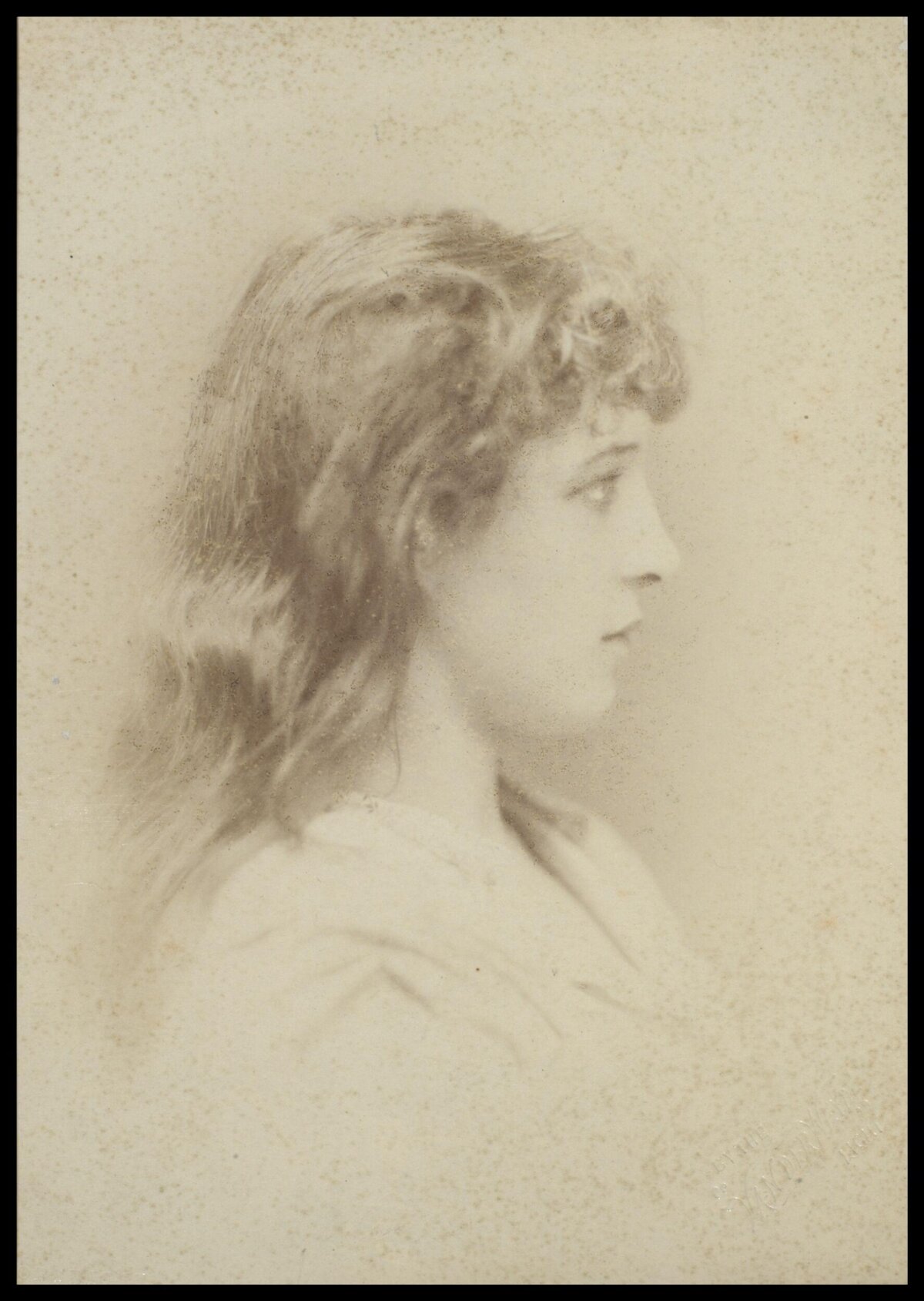 Vintage Profile Portrait of Young Woman