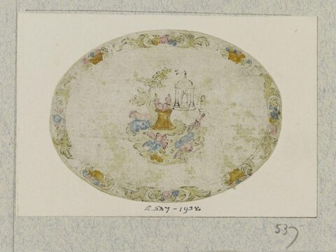Oval Decorative Plate Design Sketch