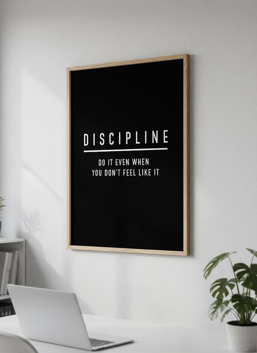 Discipline Motivational Poster in Home Office
