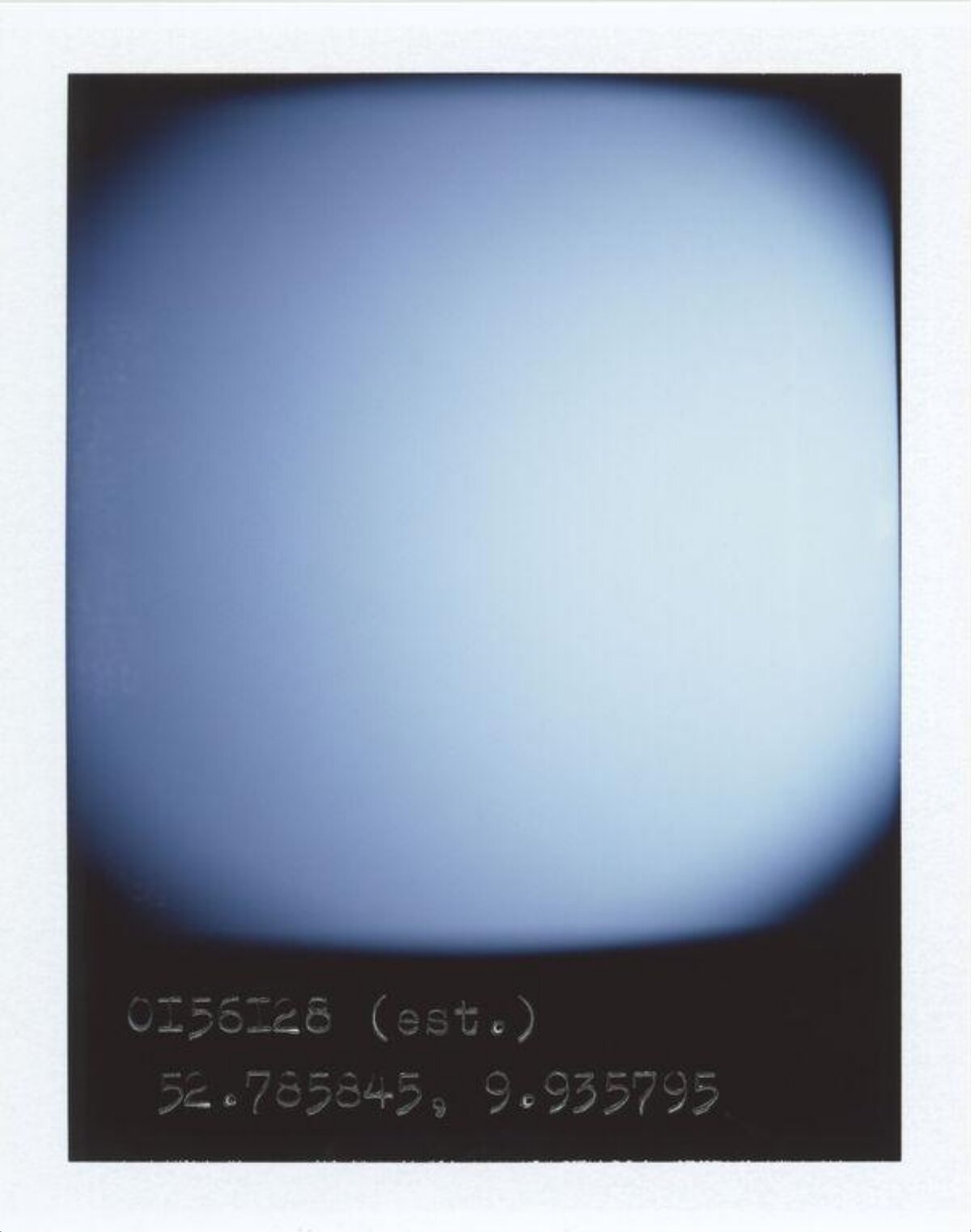 Polaroid of Blue Sky with Coordinates