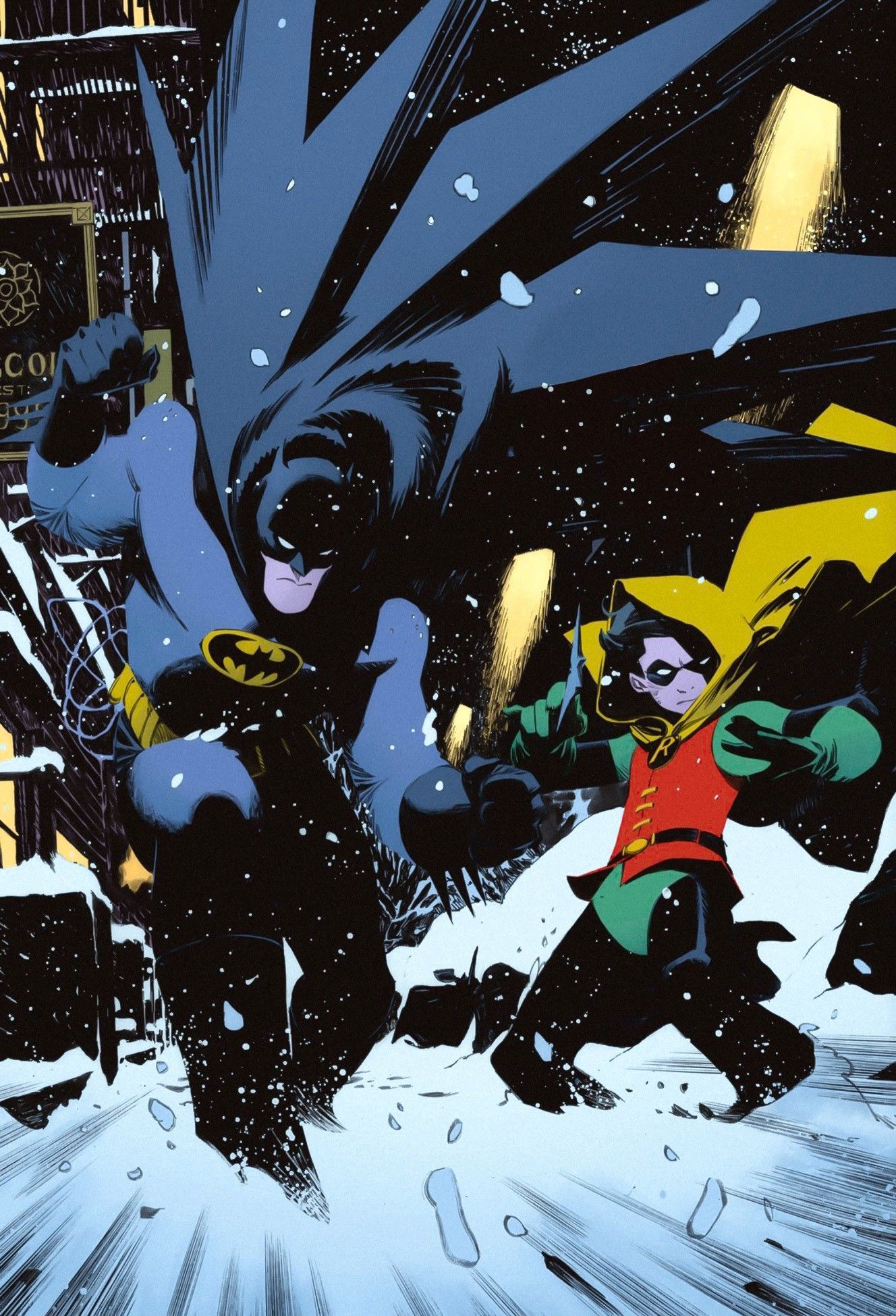 Batman and Robin in Snowy Gotham