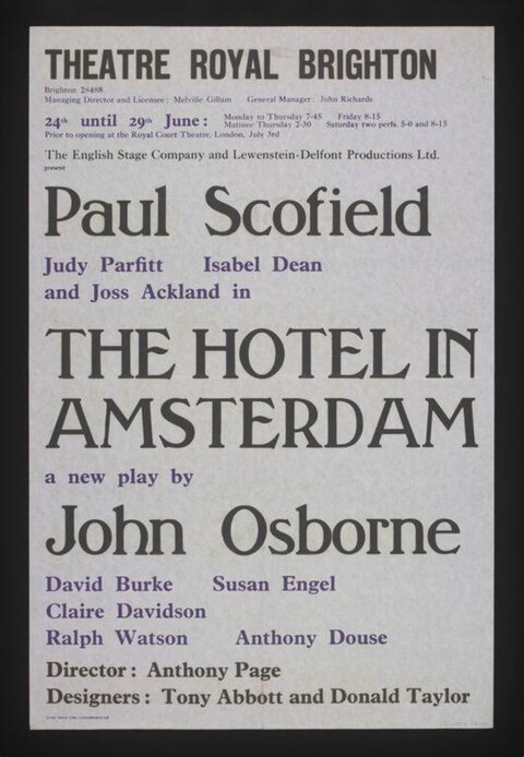 The Hotel In Amsterdam Theatre Poster