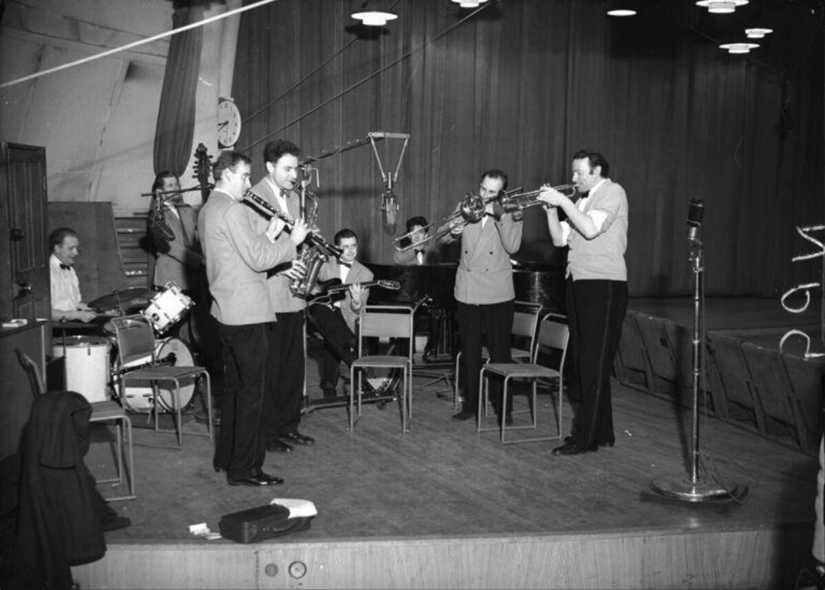 Jazz Band Rehearsing On Stage