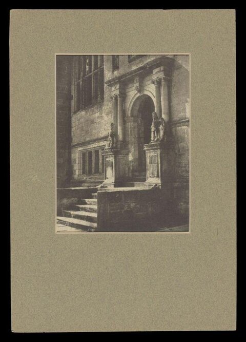 Old Photo of Historic Building Entrance