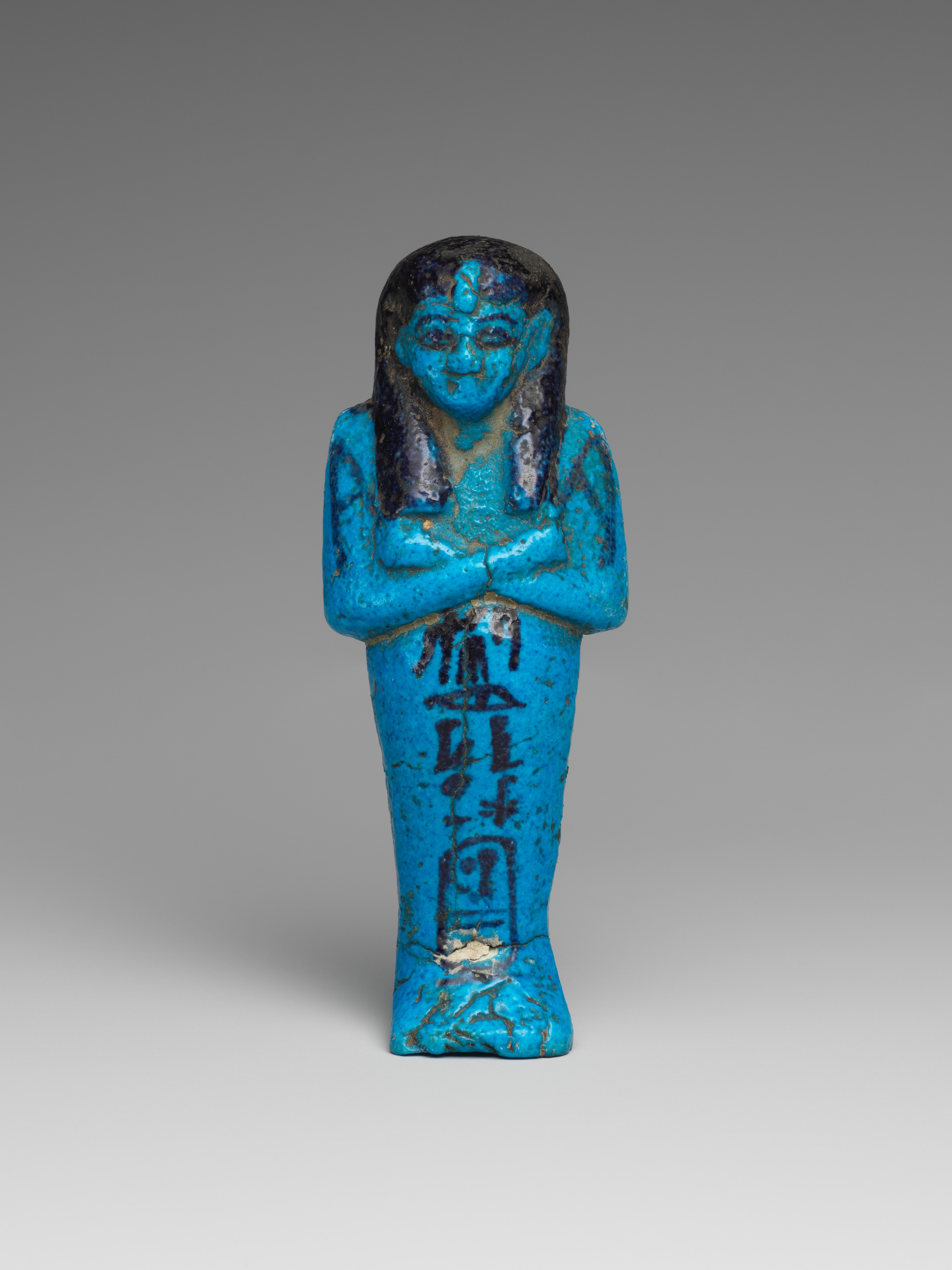 Ancient Egyptian Blue Shabti Figurine