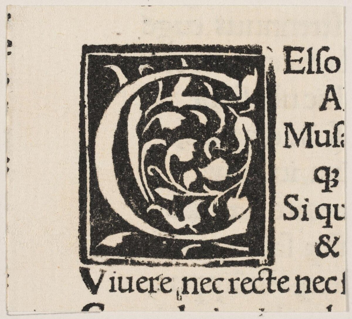 15th Century Decorative Initial C