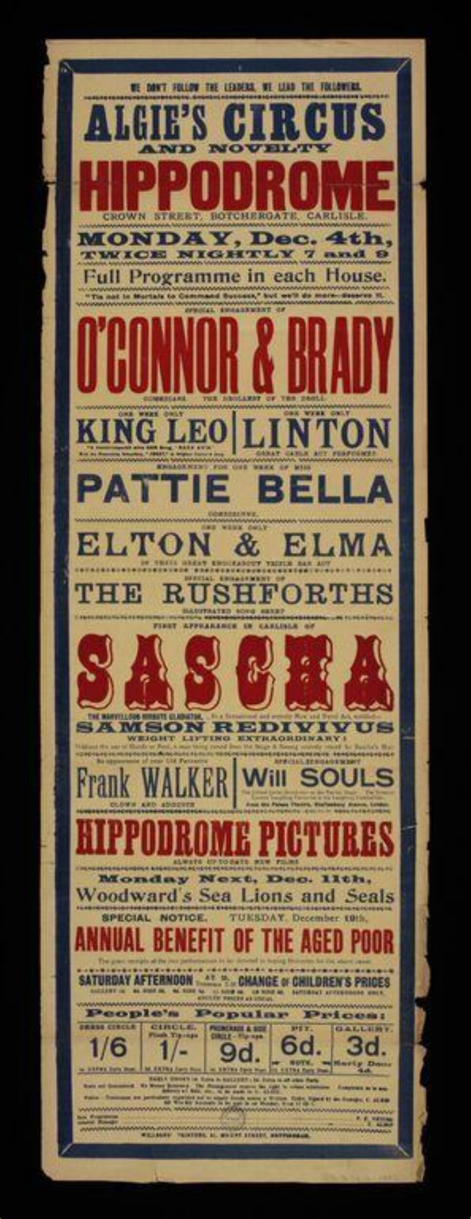 Vintage Algie's Circus Poster