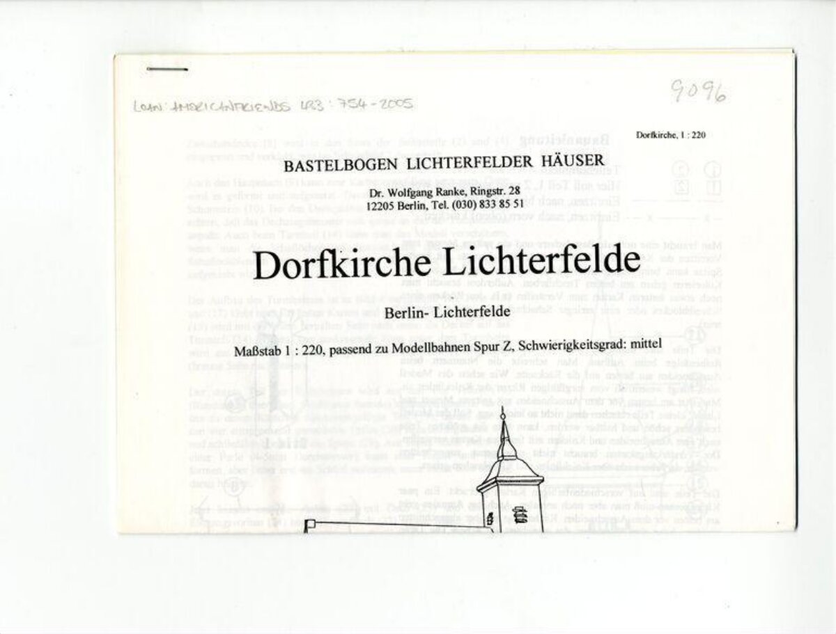 Dorfkirche Lichterfelde Model Sheet