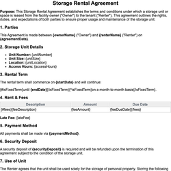 Storage Rental Agreement