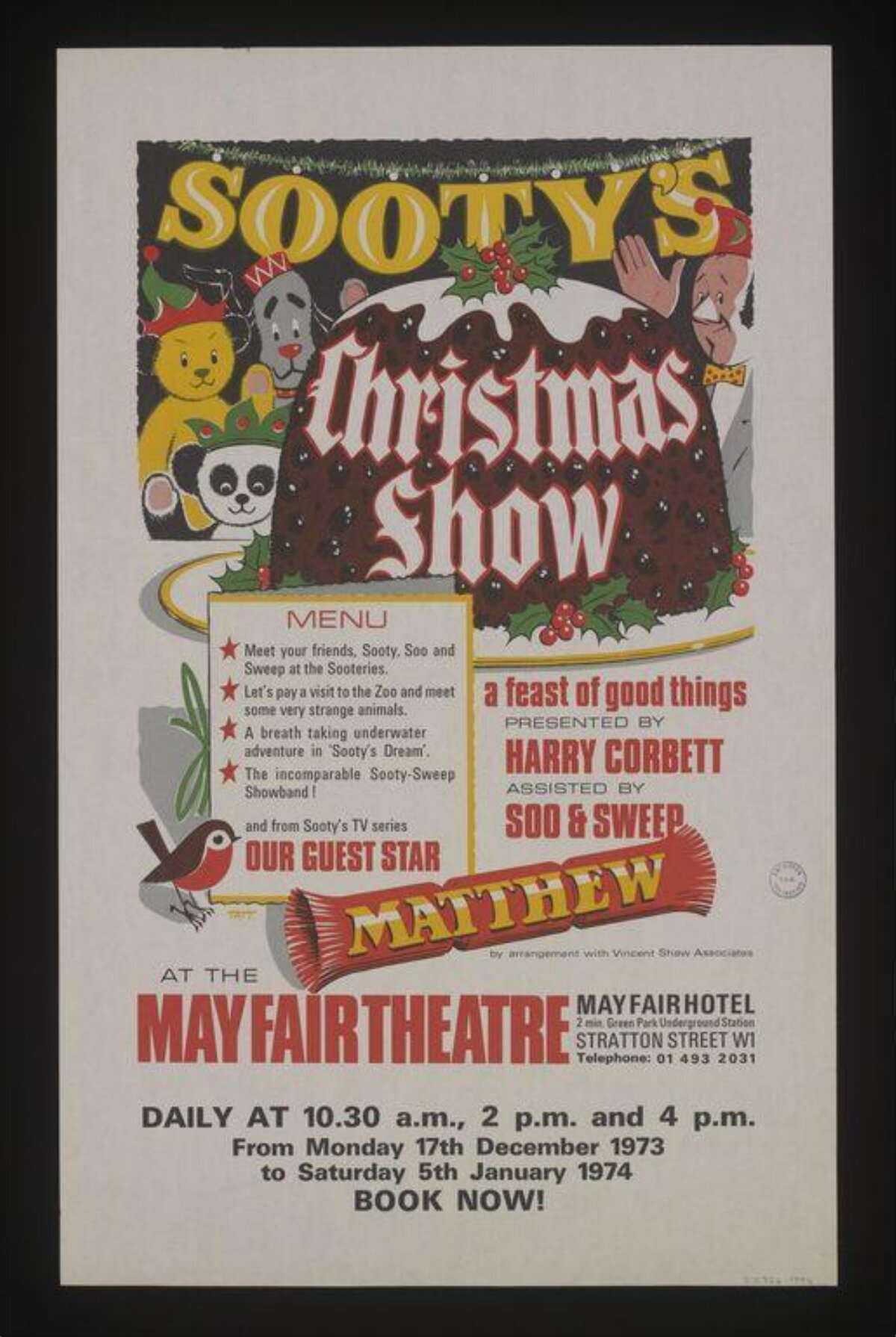 Sooty's Christmas Show Vintage Poster