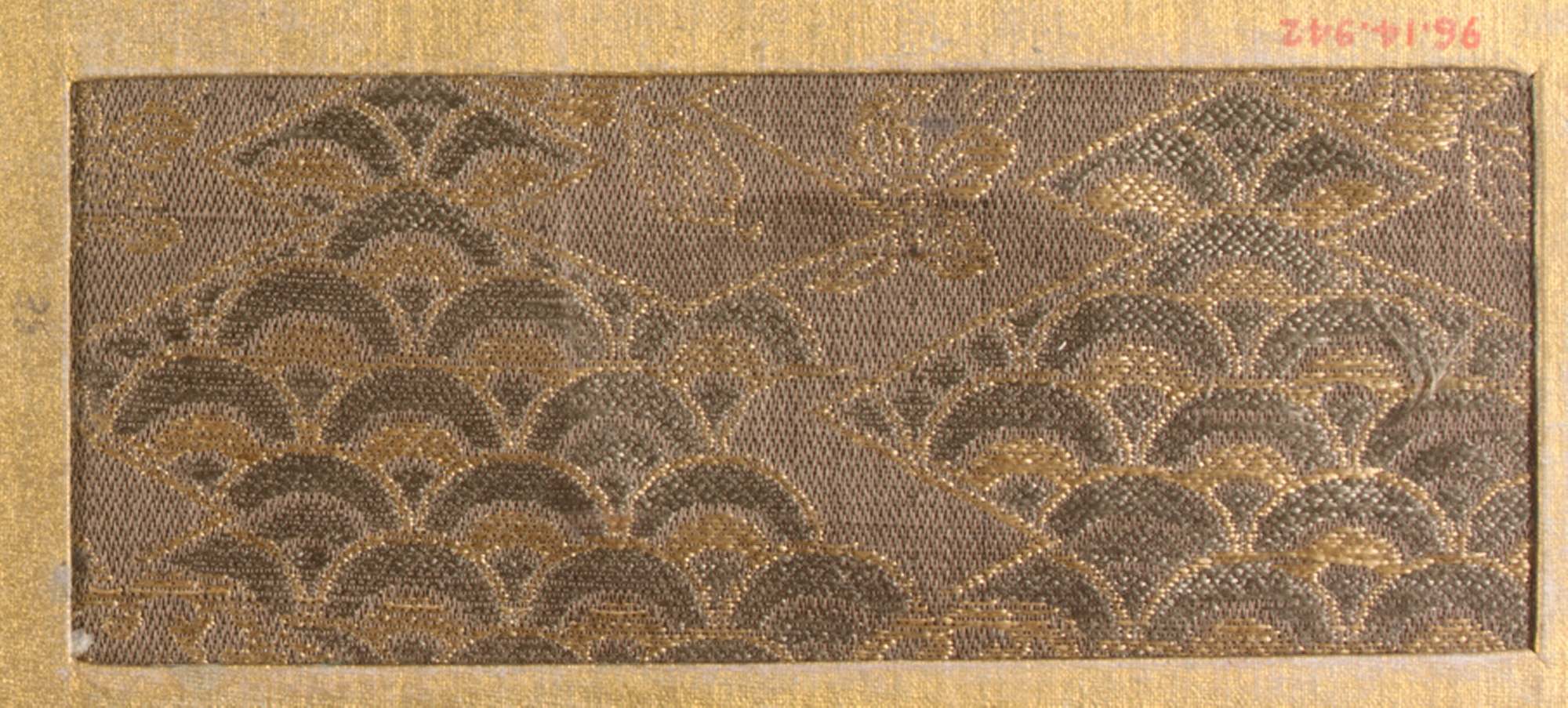 Antique Gold Brocade Textile Fragment