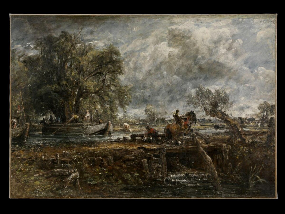 Rural River Landscape Oil Painting