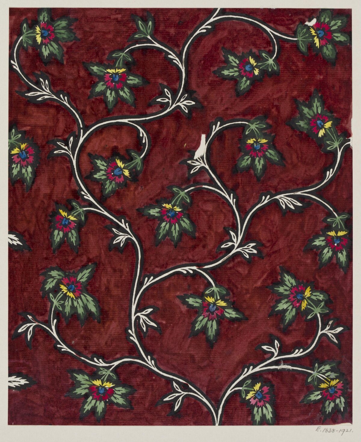 Vintage Red Floral Decorative Pattern