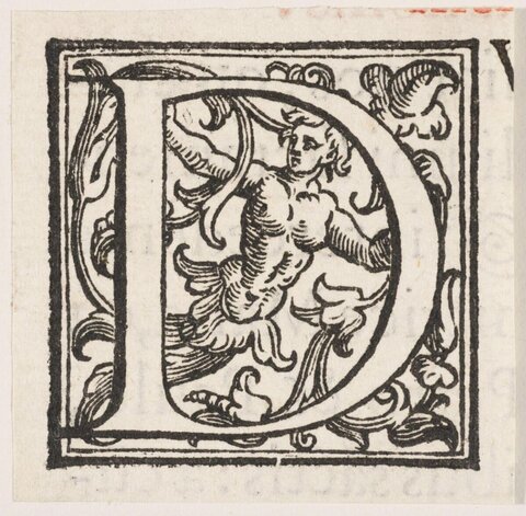 Woodcut Decorated Initial D