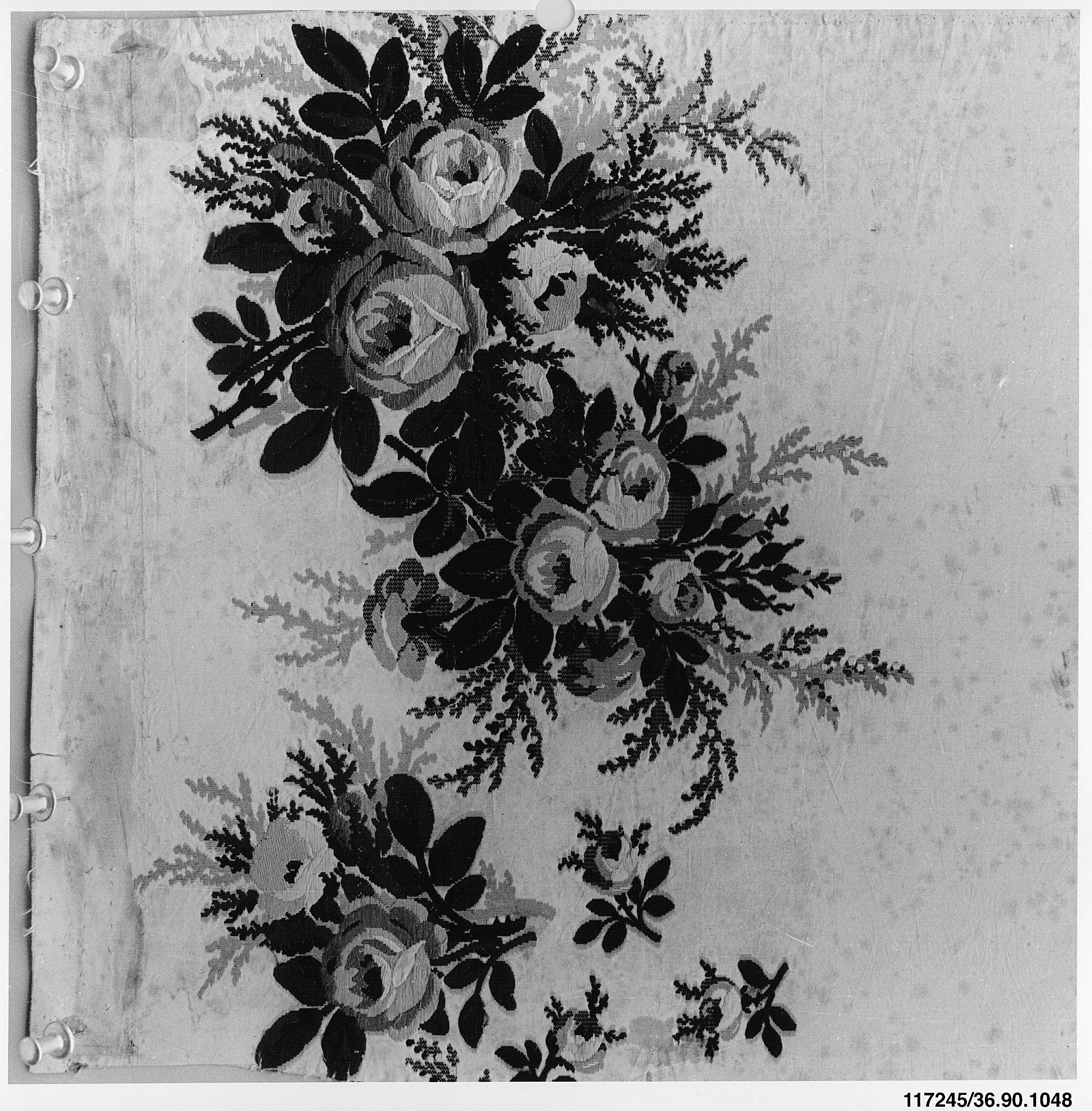 Black and White Rose Print Textile
