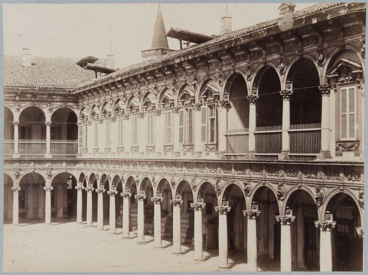 Vintage Photo of Historic Courtyard
