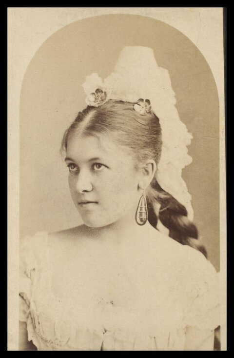Vintage Sepia Portrait of Young Woman