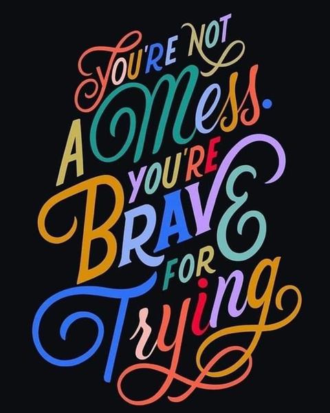 Colorful Encouraging Quote Lettering Art