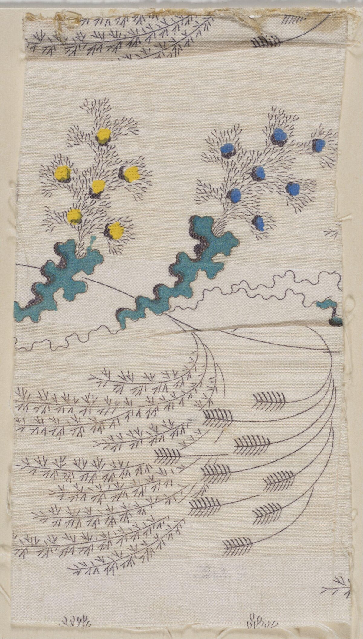 Stylized Botanical Printed Textile
