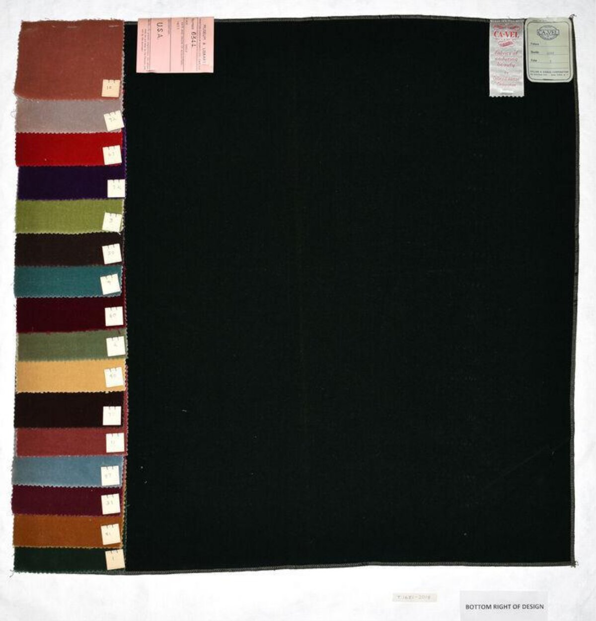 Vintage Velvet Fabric Swatch Card