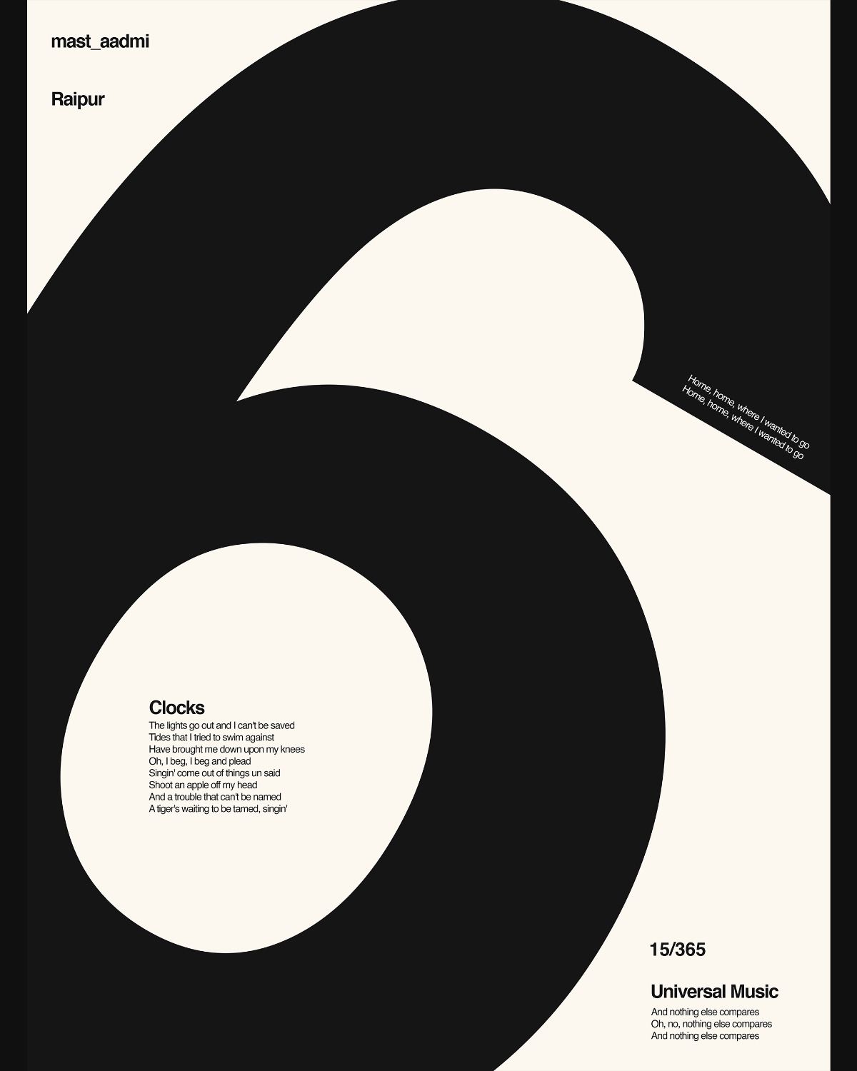 Minimalist Clocks Lyric Poster