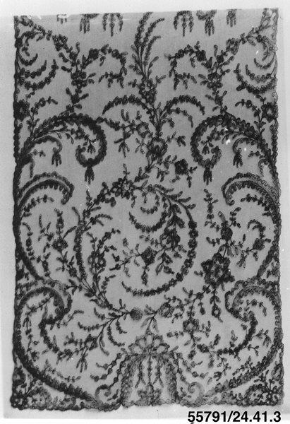 Antique Floral Pattern Black Lace Panel