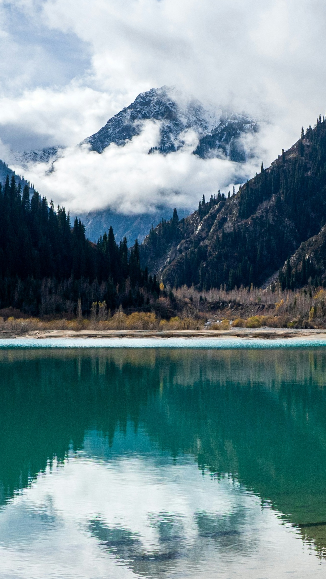 Snowy Mountain Lake Landscape