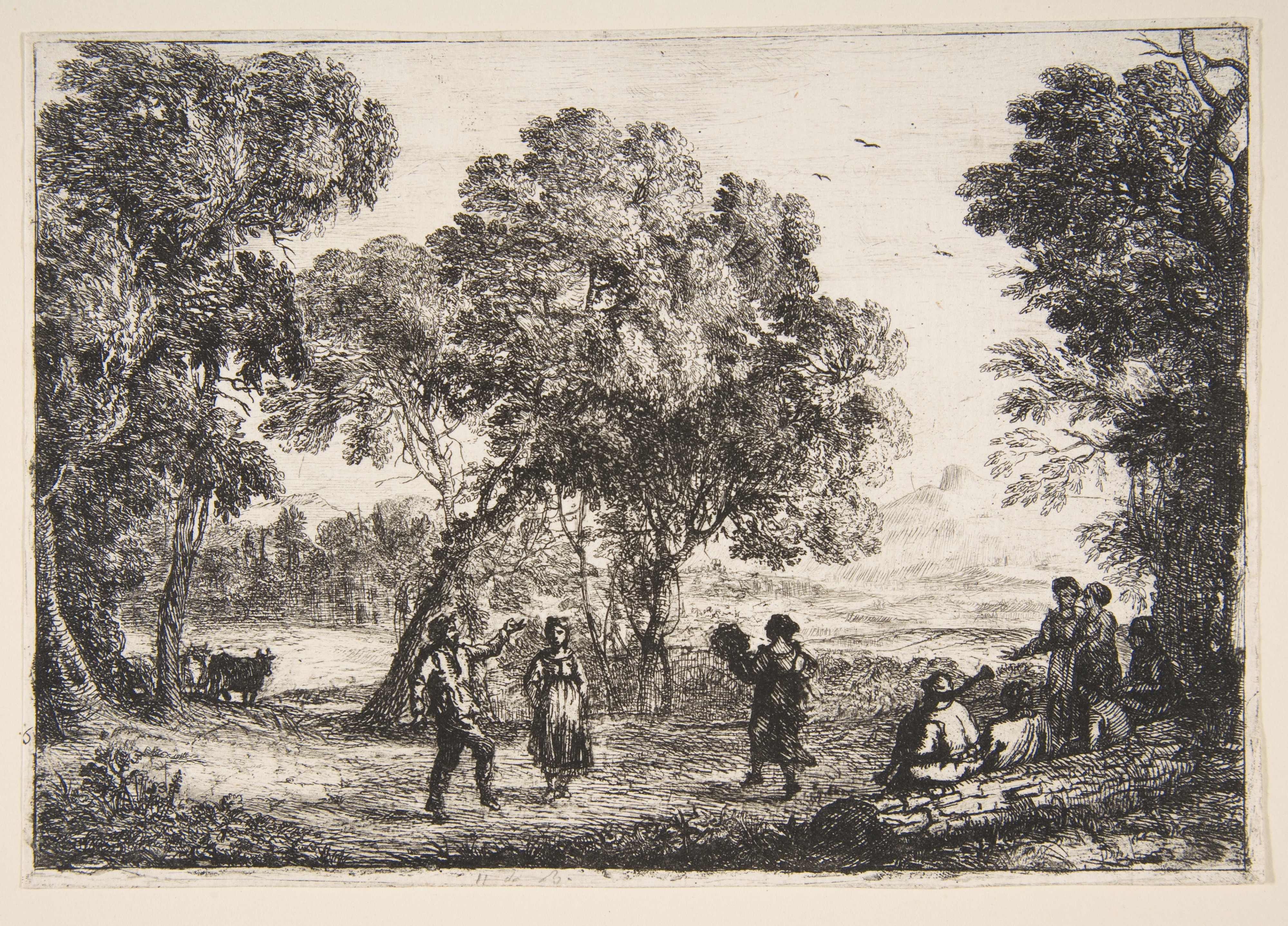 Rural Dance in Wooded Landscape