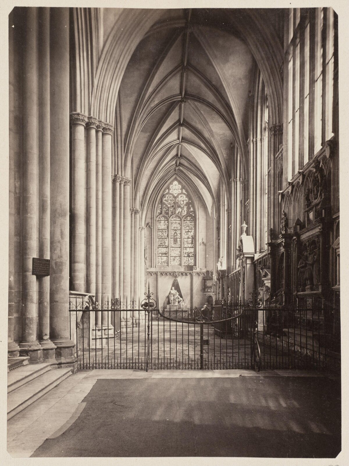 Vintage Gothic Cathedral Interior Aisle