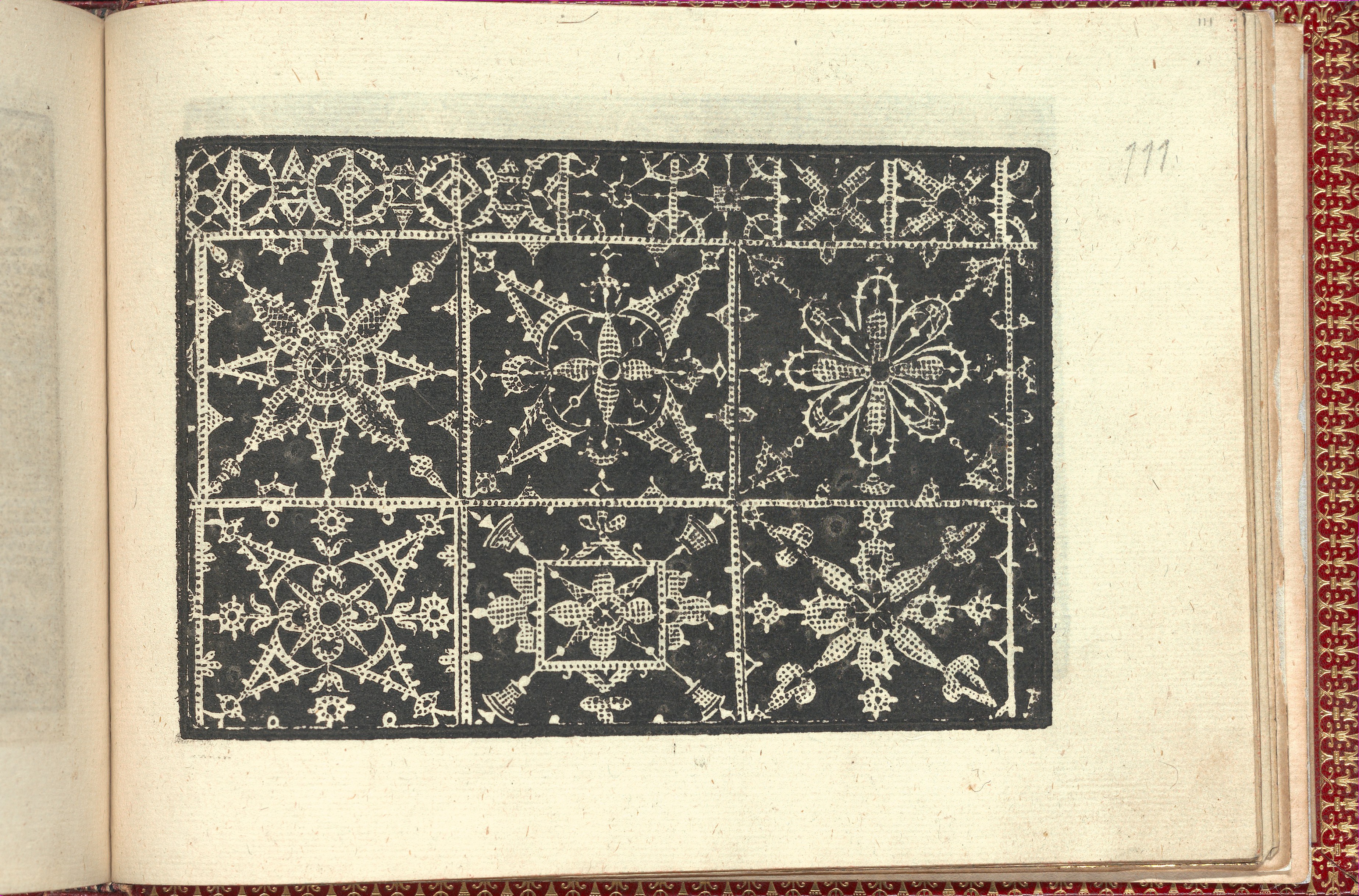 Vintage Lace Pattern on Old Book Page