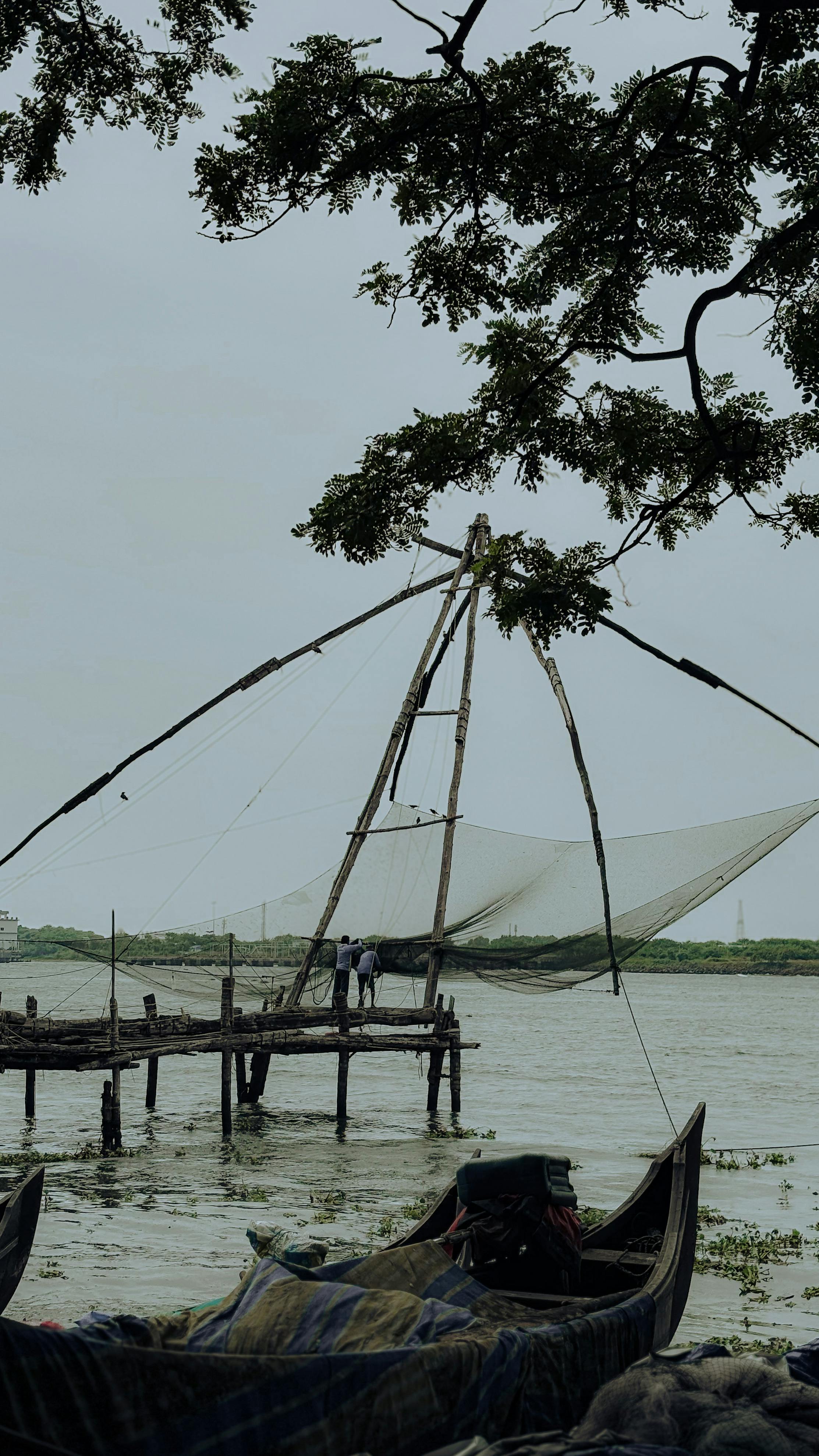 Traditional Chinese Fishing Net on River