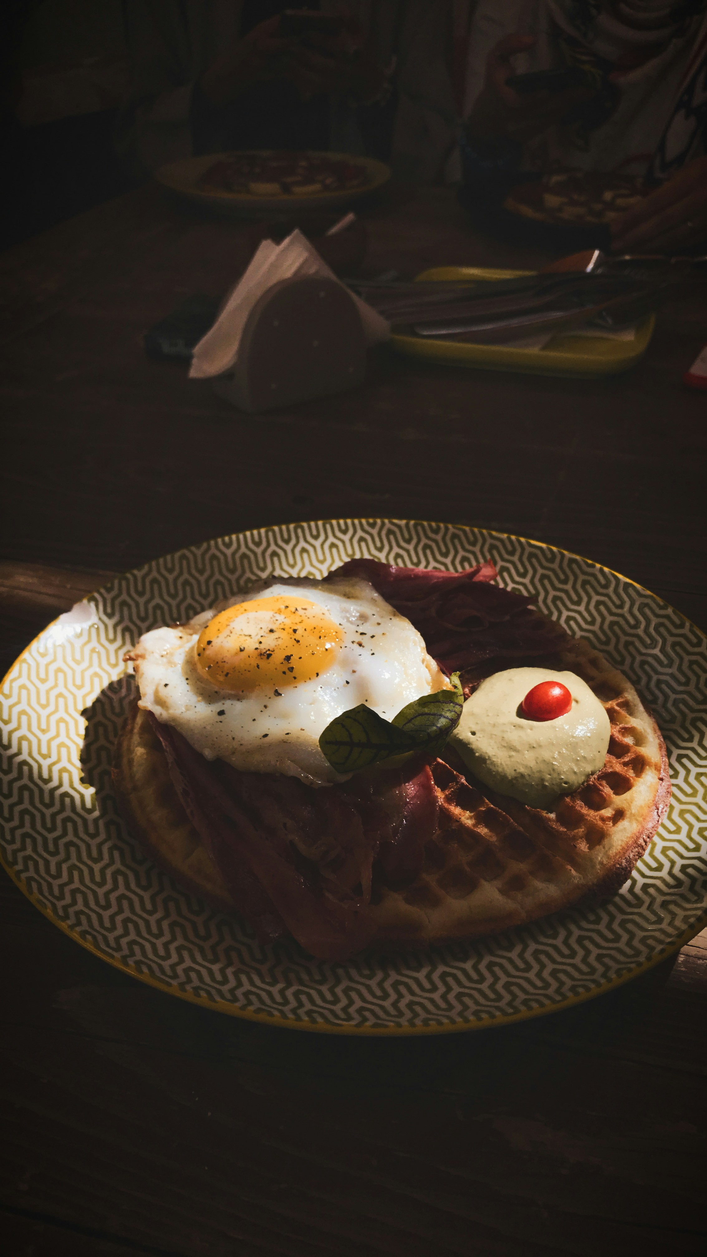 Savory Waffle Breakfast with Fried Egg