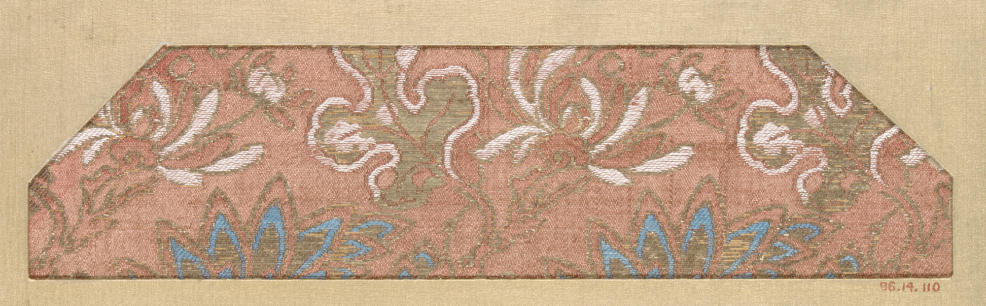 Antique Woven Floral Textile Fragment