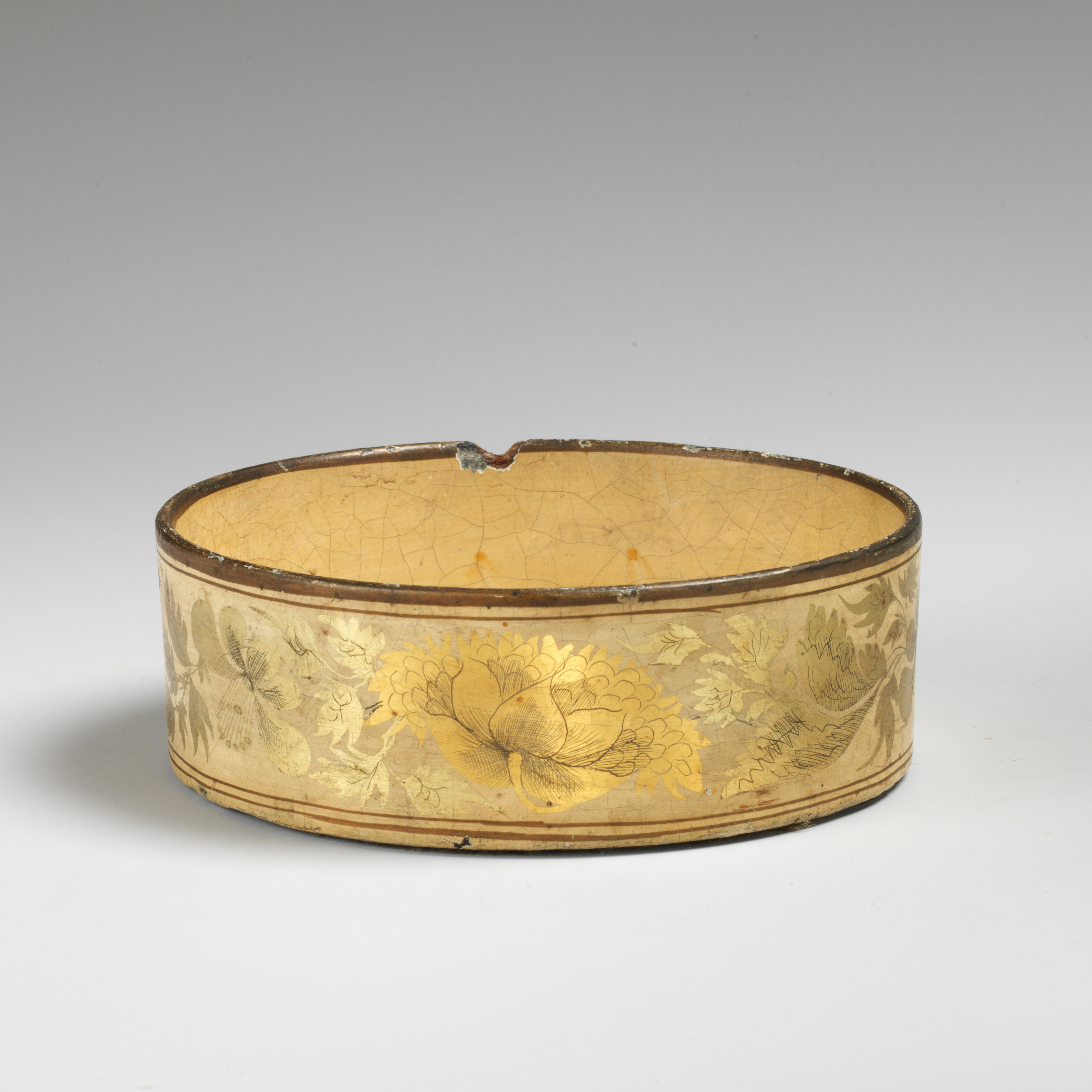Antique Gilded Floral Ceramic Bowl