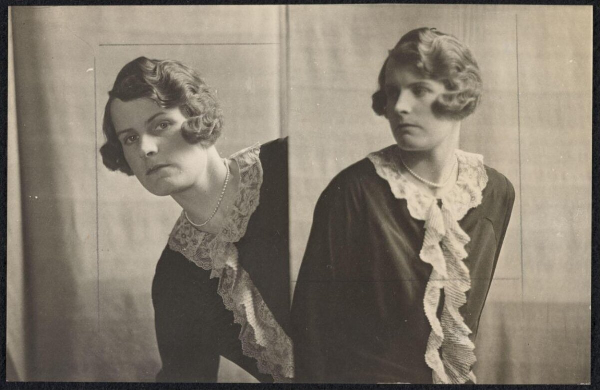Vintage Dual Portrait of Two Women