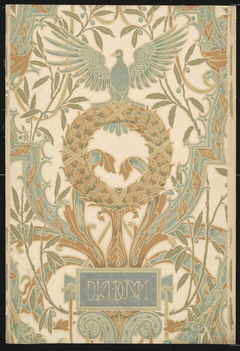 Art Nouveau Dove Wreath Decorative Design